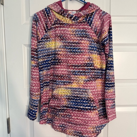 NWT LuLaRoe Small  Amber Lightweight Hoodie Unicorn Multicolor Pink - Picture 1 of 9